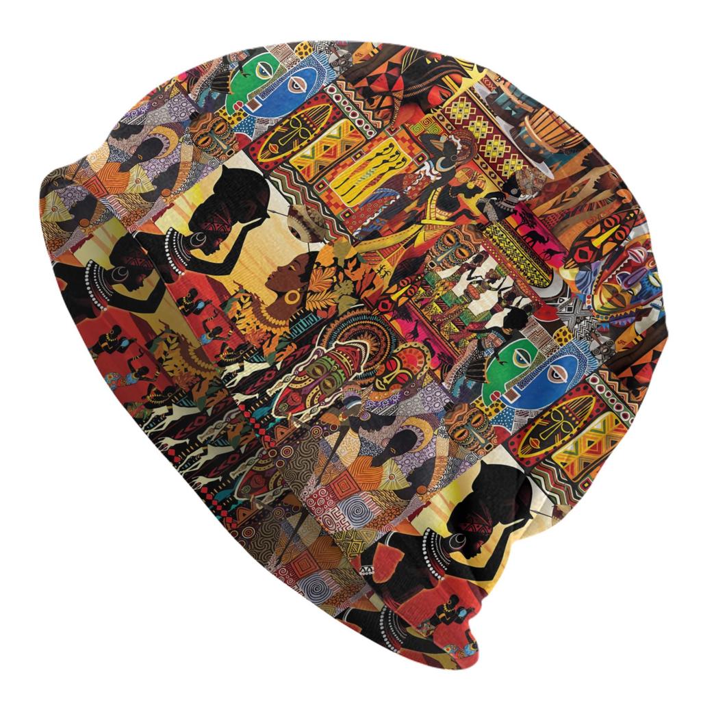Biihudu African Tribal Hats For Women & Men - Funky Bonnet Beanie With Tribal Patterns, Ethnic Cultural For Festivals, Parties,