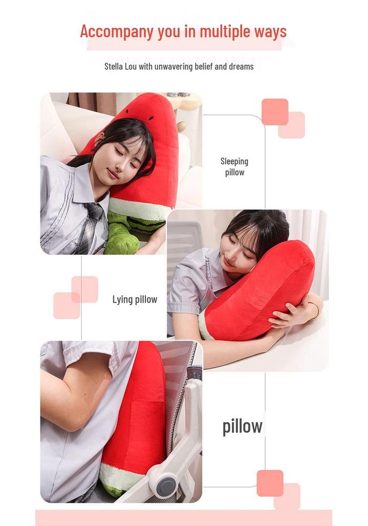 Cute Watermelon Plush Pillow - Home, Car, Sofa, or Dorm Backrest for Women's Comfort