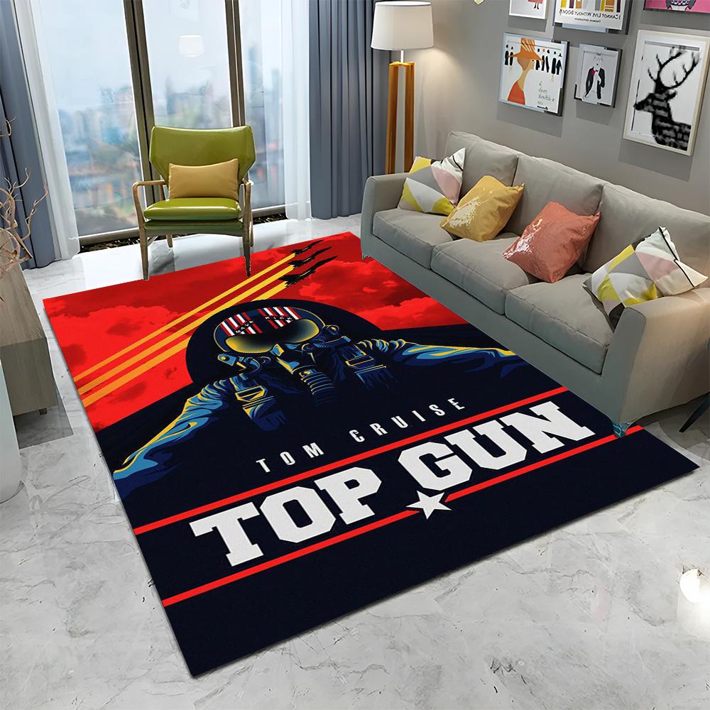Top Gun Classic Movie Sign Tom Cruise Carpet Rug for Home Living Room Bedroom Sofa Doormat Decor,kid Area Rug Non-slip Floor Mat
