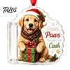 Decorative Holiday Cash Gift Holder Christmas Money Ornament, Tree Hanging Decoration, Storage Merry Pendant for Party Decor Wooden Clip Ornament