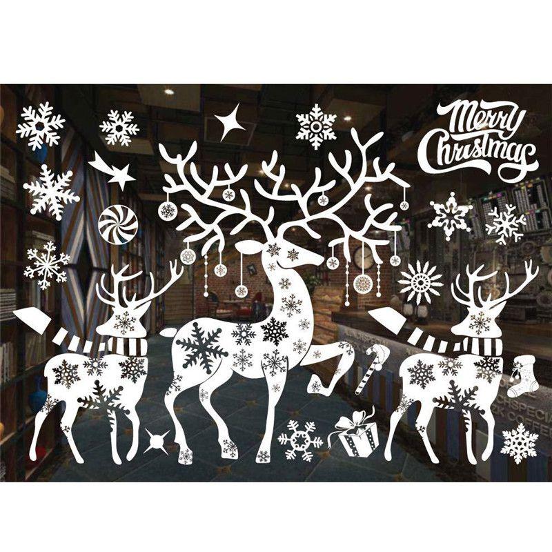 Christmas Wall Merry Stickers Window Glass Decals Home Room Xmas New Year Decor
