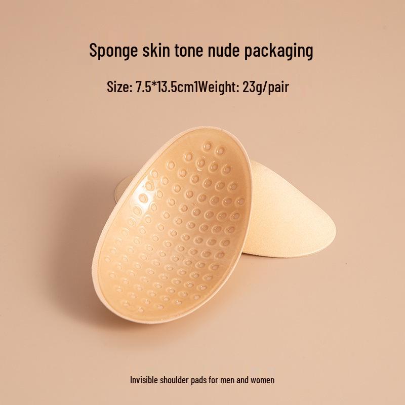 In-Stock Self-Adhesive Silicone Shoulder Pads: Anti-Slip, Invisible, Unisex Sponge Pads for Narrow Shoulders.