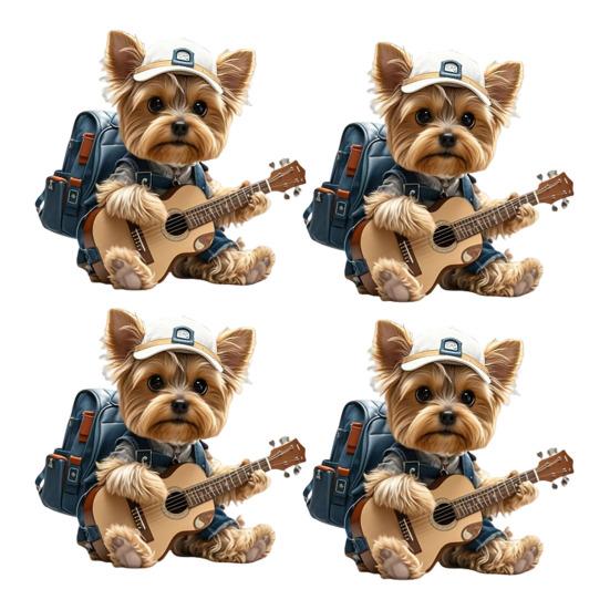 Yorkie Bilventilklips Søt Hund Luftfrisker Bilheng med Duftpute Gave til Hundeelskere Gitarinteresserte
