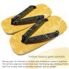 Edoten Geta Made in Yellow Tatami Ame Dyed Rough Size LL Sandals, Japan, Fabric, Non-Slip Sole, Waves,