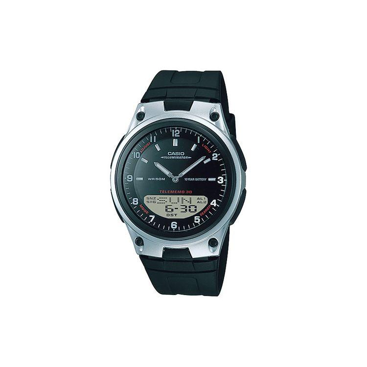 

Casio Youth Series Round Dual Display Retro Waterproof Watch Men Watches Black AW-80-1A Regular Watch Box,Silver Black Watch Case