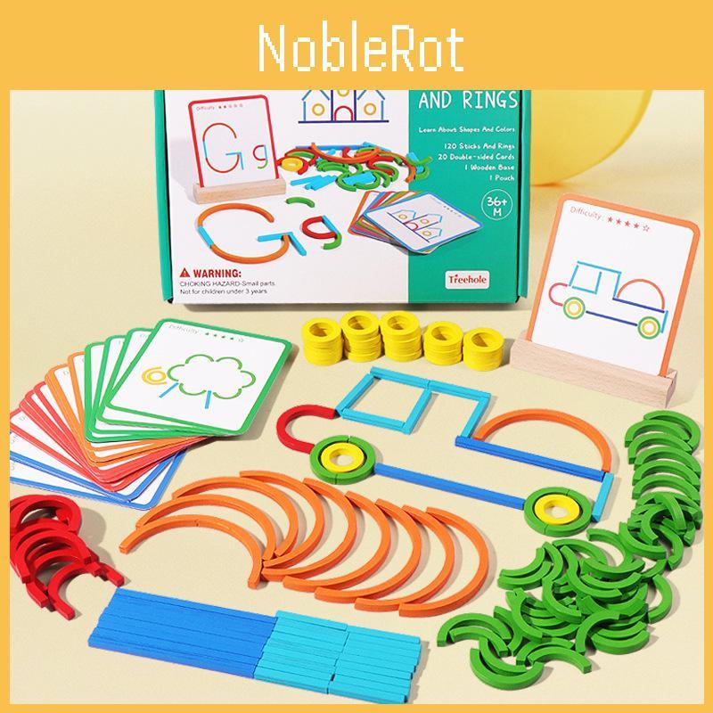 Wooden Educational Puzzle Blocks With Creative Rings For Kids Learning And Brain Development