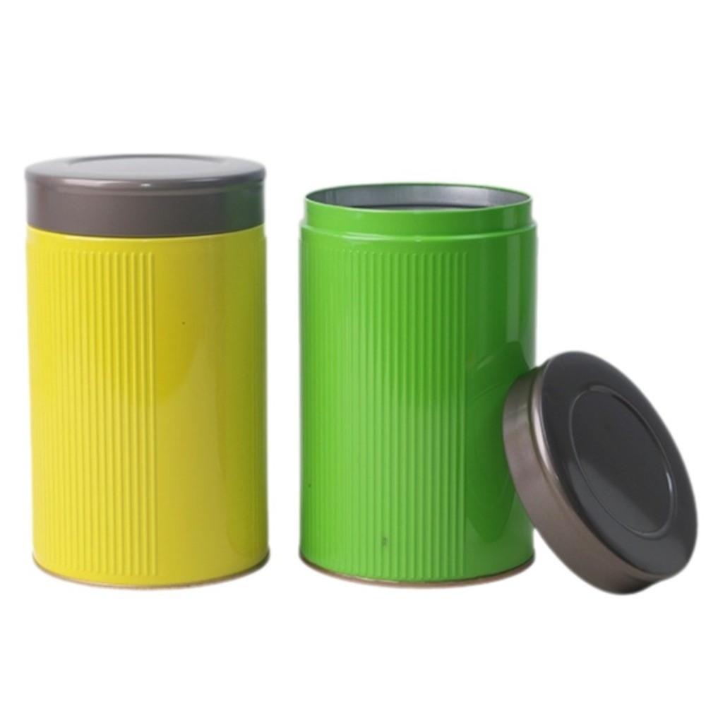 Circular Pattern Tea Storage Box Thickened Metal Storage Can Mini Tea Sealed Jar  Household Use