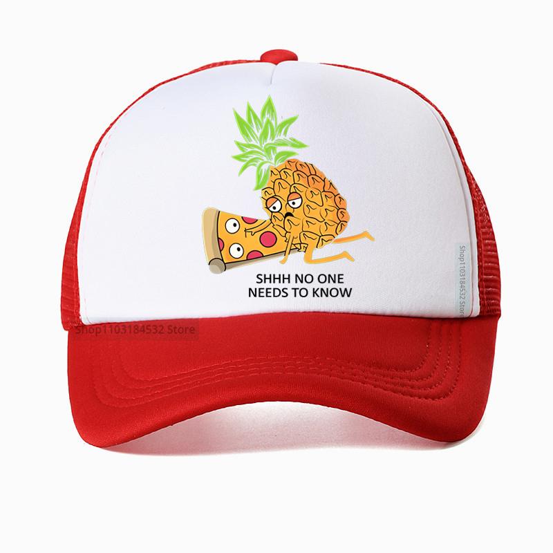 

Pineapple Belongs on Pizza Lover Funny Food Pun baseball cap Birthday Gift For Unisex Adult hat Summer Mesh Breathable Hats Adjustable
