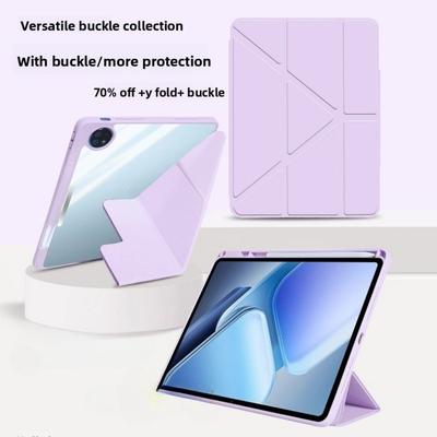 Premium Lederhülle für VIVO Pad 5 Pro 12,13 Zoll Tablet mit Anti-Biege 3+Y Falt-Design und SE Air Strap