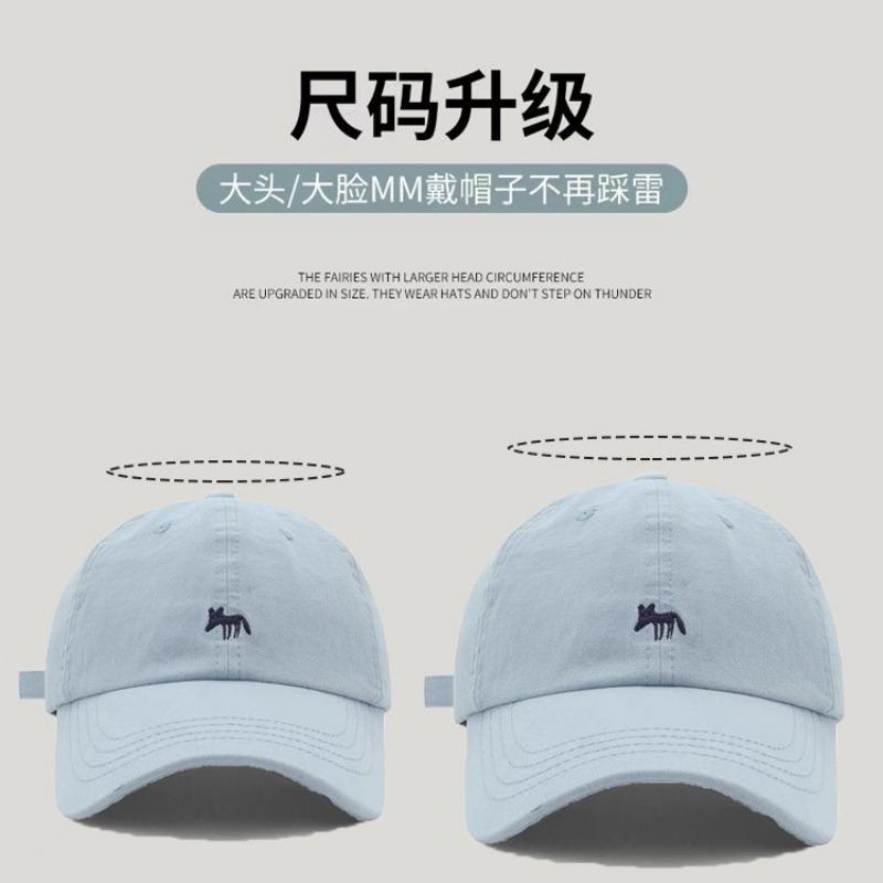 Hat Female Cap Cute Fox Versatile Face Small Embroidery Baseball Cap Hat To Deepen Autumn and Winter