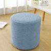 New Solid Color Jacquard Ottoman Cover Elastic T-Shape Footrest Slipcover Soft Pouf Stool Cover Living Room