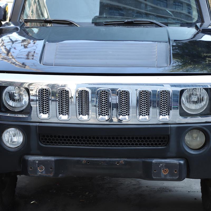 Für Hummer H3 2005-2009 ABS Schwarz/Rot Auto Frontgrill Insektenschutz Schutzabdeckung Dekoration Modifikationszubehör