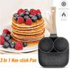 Breakfast Frying Pan Omelet Pan Beef Steak Saucepan Non-Stick Aluminum 2-Hole Omelet Pan with Wooden Handle Pancake Pans