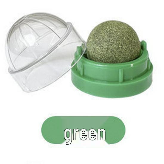 Self-Adhesive Rotating Catnip Lickable Toy Ball for Boredom Relief and Self-Play