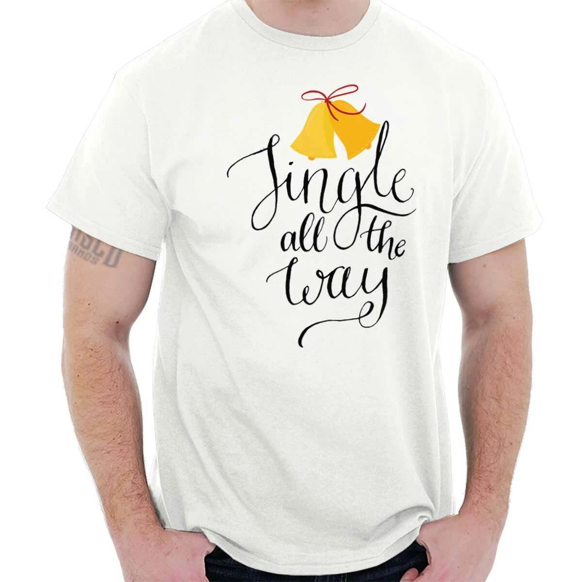 Jingle All Way Funny Christmas Santa Claus Womens Short Sleeve Crewneck Tee XS