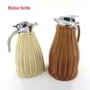 Bule de Café Térmico de Aço Inoxidável 304 com Rattan Temu