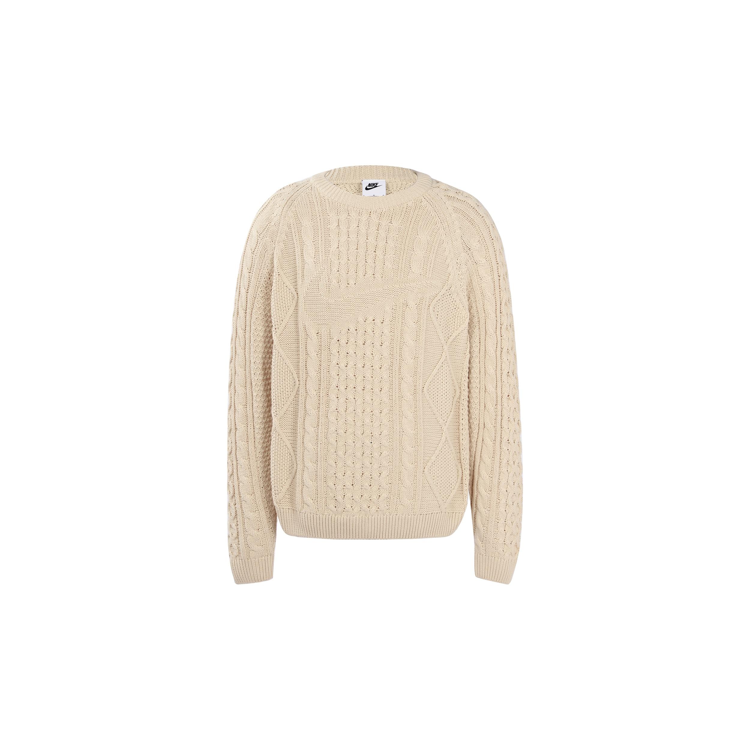 Nike Solid Color Round Neck Knit Long Sleeves Wool Sweater Men s Yellow DQ5177-206 M