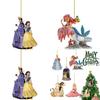 Joyful Christmas Princess Acrylic Pendant Ornaments For Xmas Tree Decor