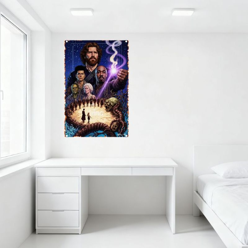 The Thing 1982 Movie Vintage Metal Tin Sign Horror Sci-Fi Comic Book Style Poster Wall Decor for Man Cave Home Bar Club Cafe Dec