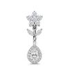 Hypoallergenic Navel Ring Shiny Cubic Zirconia Flower Design Durable Stainless Steel Belly Button Piercing for Women Gifts