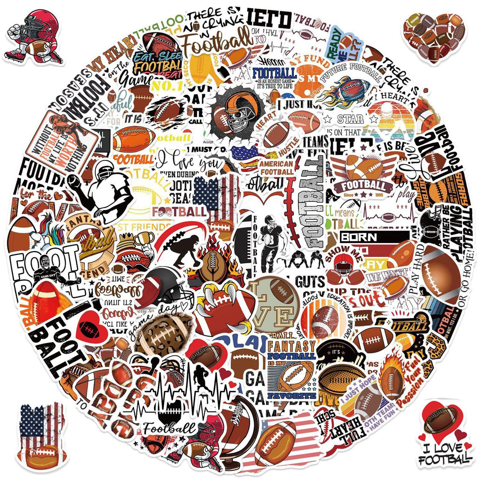 

100 Soccer Stickers, American FootballWaterproofDecals, Decals For Luggage, Skateboards, And Helmets One Size