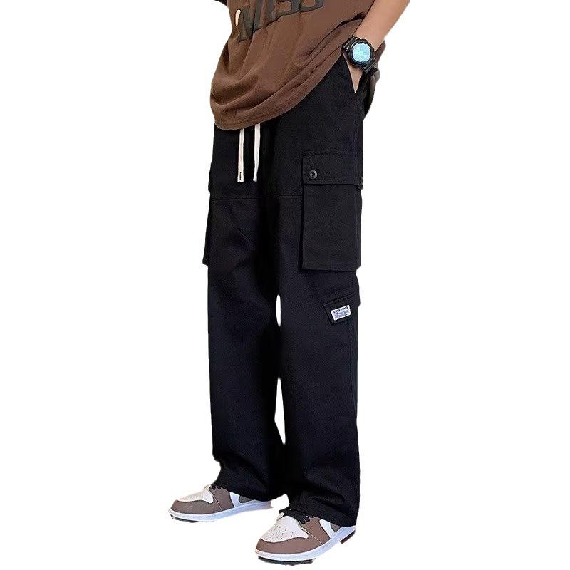 Overalls men's autumn new Hong Kong style ins trendy brand multi-pocket casual pants fashionable handsome loose straight trousers