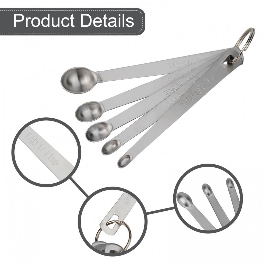Kitchen Measuring Spoons Tool High quality 10.5cm 5PCS Stainless Steel