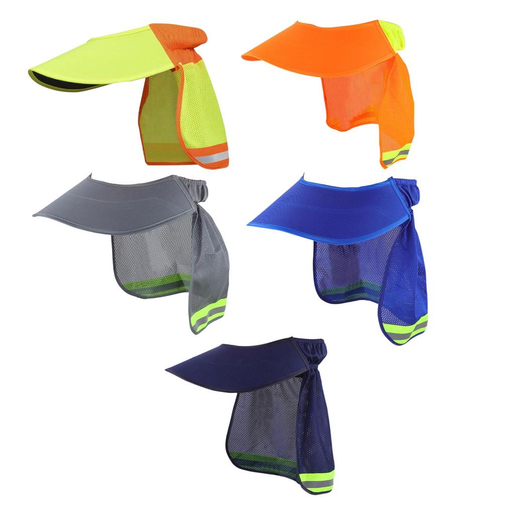 Schutzschirm für Schutzhelm mit Nackenschutz und reflektierendem Streifen, hohe Sichtbarkeit, breiter Rand für Bauarbeiter, Damen, Herren