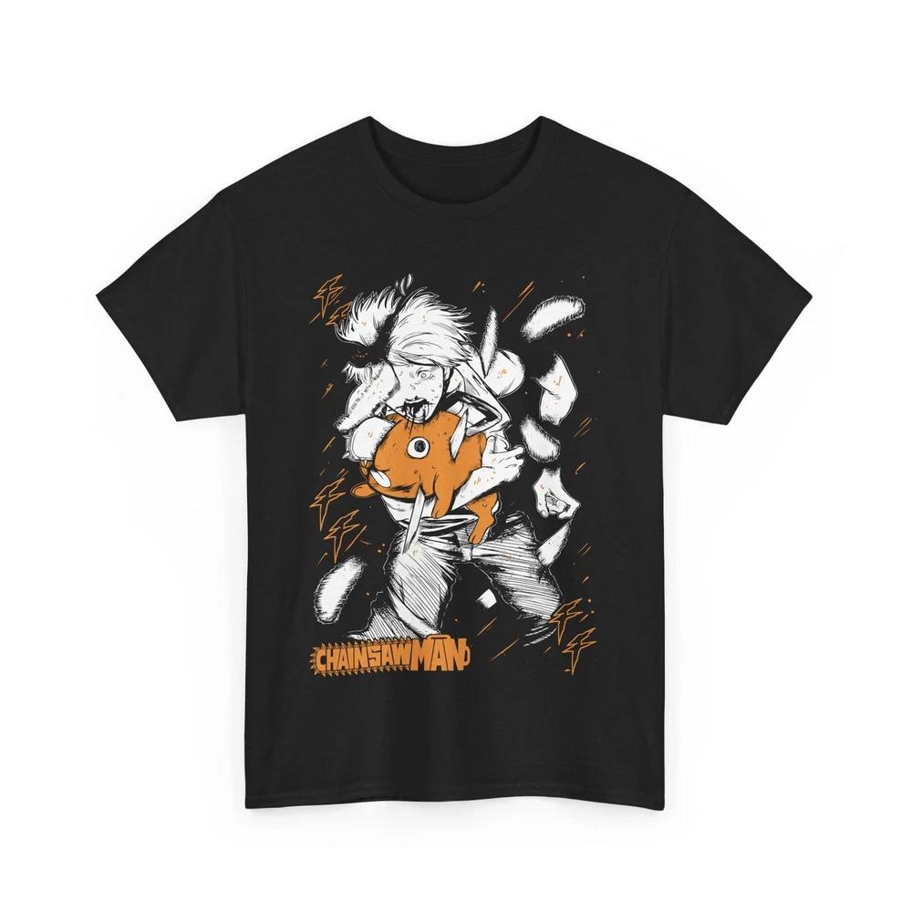 Anime Chainsaw Unisex Denji Power Black T Shirt S
