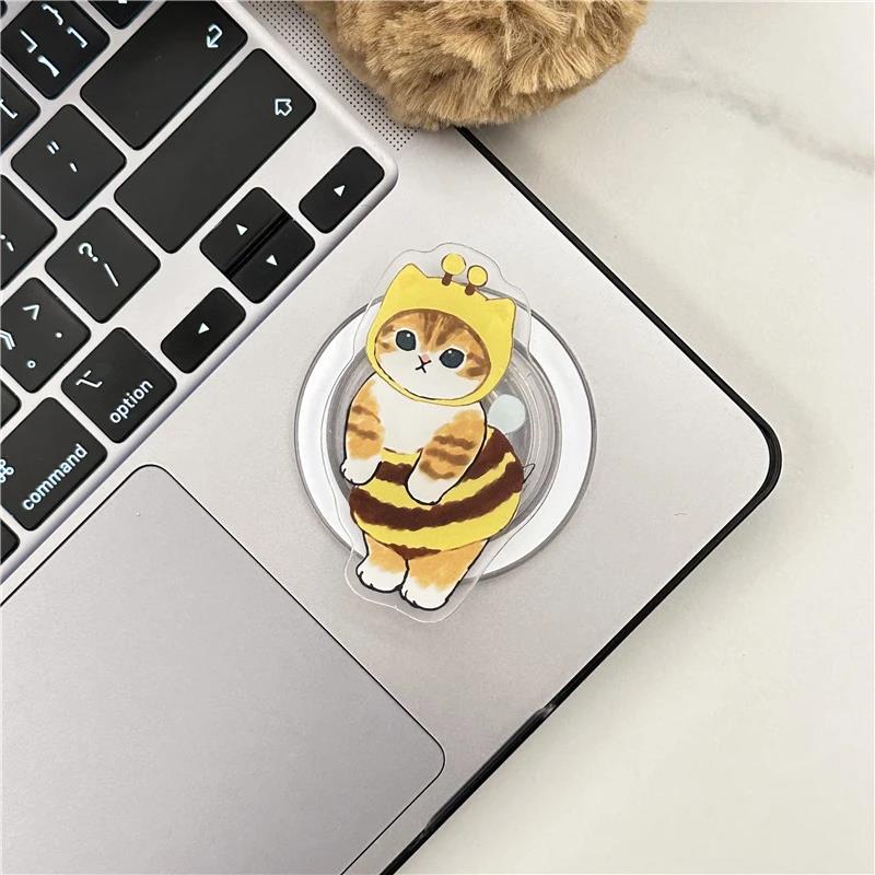 Korea Cartoon Cute Cat Kitten for Magsafe Magnetic Phone Griptok Grip Tok Stand for IPhone Foldable Wireless Charge Case Holder 5