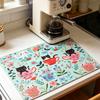 Anti-Slip Kitchen Mat Sweet Dish Drying Mat Household Heat-resistant Pad  Coffee Bar
