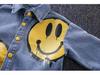 Boys' Smiley Face Denim Set: Fashionable 2026 Star T-shirt for Toddlers and Young Children