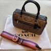 COACH 2Way Leather Handbag Shoulder Bag MultiColor Strap Medium Women