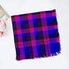 Wool Square Scarf with Tassel Decoration Plaid Pattern Women Knitting Scarf Versatile Headscarf Daily Outdoor Wear