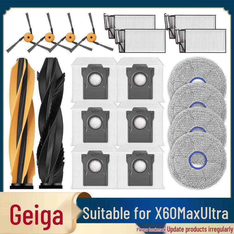 Dreame X60 Max Ultra Roboterstaubsauger Zubehör: Hauptbürste, Seitenbürste, Filter, Staubbeutel, Wischmopp