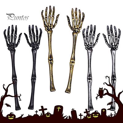 2 Stück Halloween-Ornamente, realistisch aussehende, langlebige Kunststoff-Halloween-Skelett-Armpfähle, Requisiten, Dekorationen, Partyzubehör