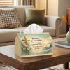 1pc 2D Flat Printing Christian Theme Fresh Floral Style Tissue Box, Suitable for Home Prayer, Church Activities, Personal Retreat, Religious Gathering