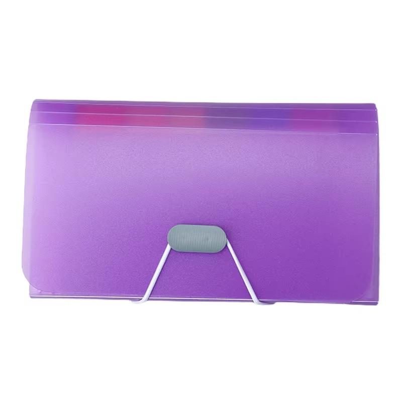 1PC 13 Cell A6 Mini Lanyard Organ Bag Office File Storage Candy Color Ticket Folder Transparent Folder