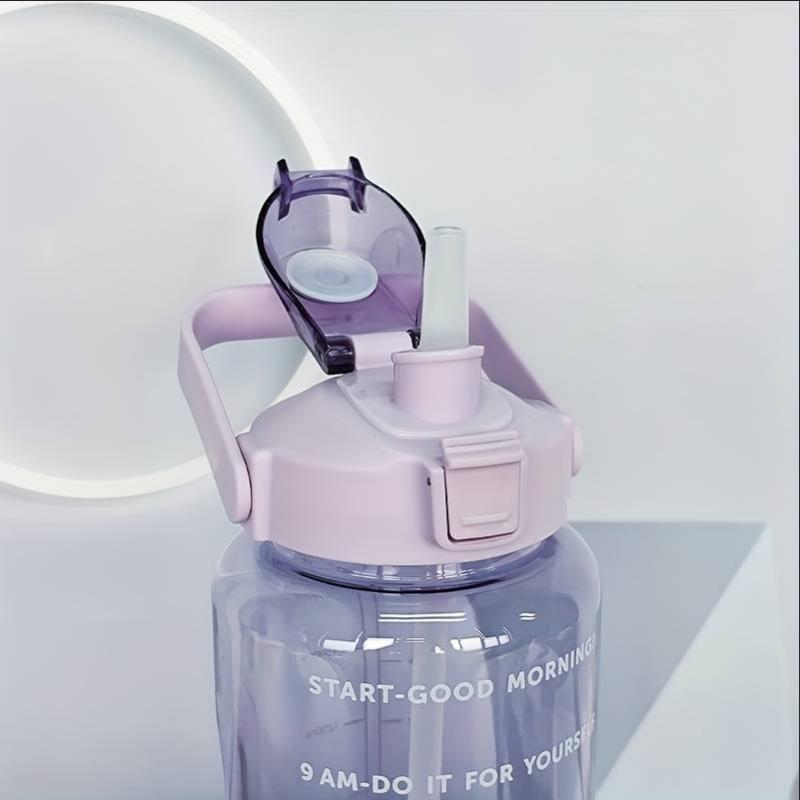 1pc Large Capacity Portable Water Bottle with Time Marker for Cycling, Running, and Travel - Clear and Convenient