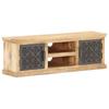 TV Cabinet with Steel Doors 120 X 30 X 40 Cm Solid Mango Wood