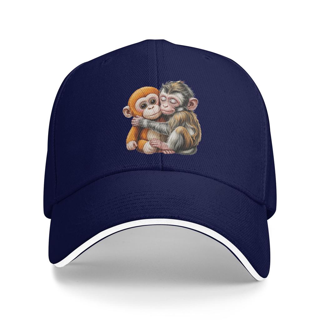 Baby Monkey Punch Cuddling Stuffed Animal Meme Baseball Cap  Trendy Trucker Hat Spring Unisex Women Running Hippie Snapback Cap