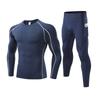 Herren Kompressions Sportset Langarm Oberteil Hose Laufen Basketball Fitnessstudio Training Schnelltrocknend Atmungsaktiv Sportbekleidung