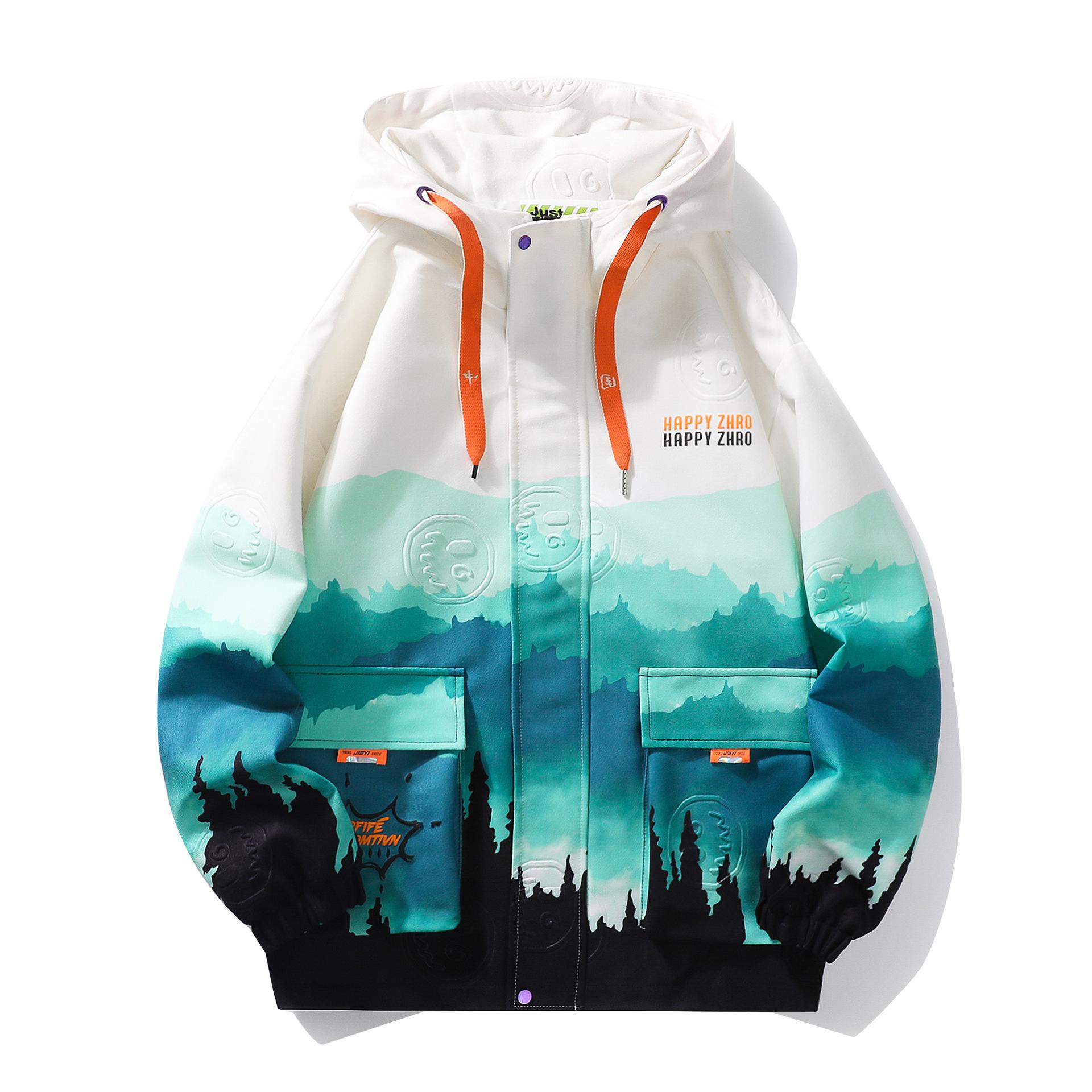 

Мужская повседневная универсальная куртка с капюшоном, постепенная смена, весна и осень, свободная, большого размера, с завязками на талии, универсальная куртка M