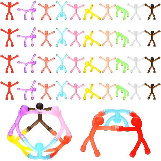 60 Pieces Fridge Magnets Humanoid Cute Men Colorful Refrigerator Magnetic Toys for Kids Translucent Magnetic Magnets for Adults Lockers, Fridge,