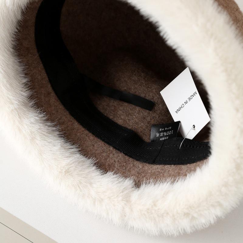Fashion Plush Hat Women's Autumn and Winter Rough Edge Bucket Hat Thickened Warm Ear Protector Basin Hat Bucket Hat