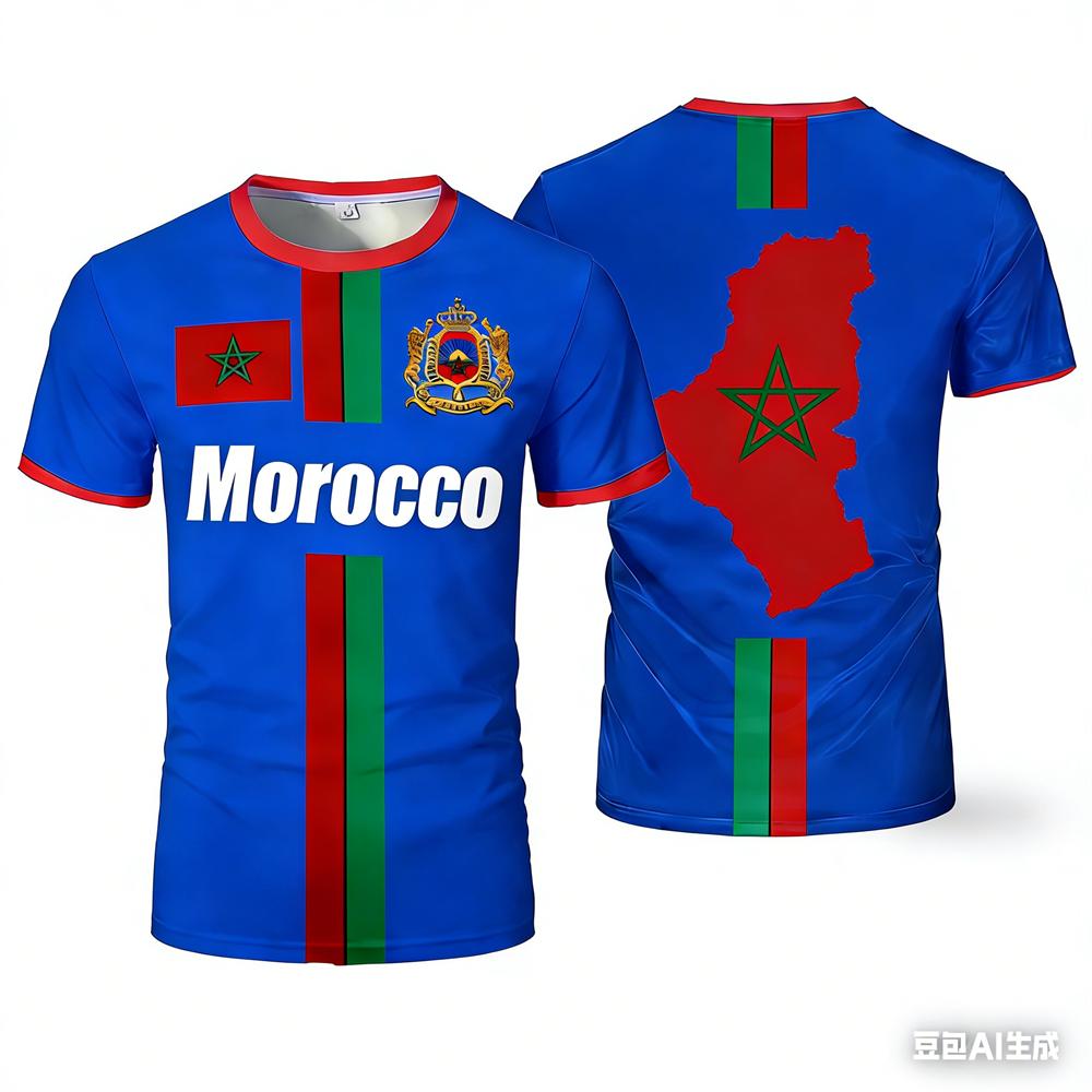 2026Morocco Football Jersey Football T Shirts New Design Trendy ShortUniforms Moroccan Flag Tees FamilyMatching