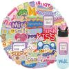 52 Cartoon INS English Phrases Graffiti Stickers Decorative Guitar Notebook Suitcase DIY Waterproof Stickers