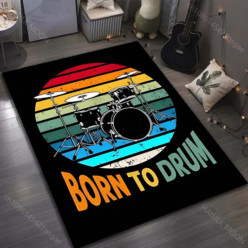 Musik Leben Musikinstrumente Druck Teppich für Wohnzimmer Schlafzimmer Sofa Fußmatte Dekor Bereichsteppich Rutschfeste Bodenmatte für Geschenke