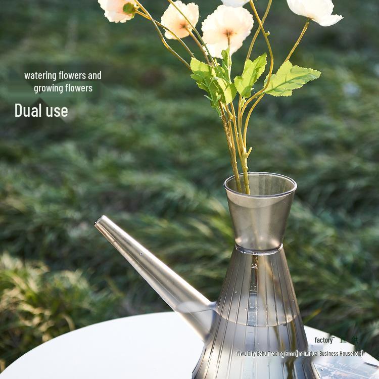 Arrosoir Transparent Grande Capacité en Acier Inoxydable avec Bec Long pour le Jardinage.