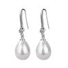 New Temperament Simple Water Drop Shape Simulation Freshwater Pearl Shell Beads Drop Earrings